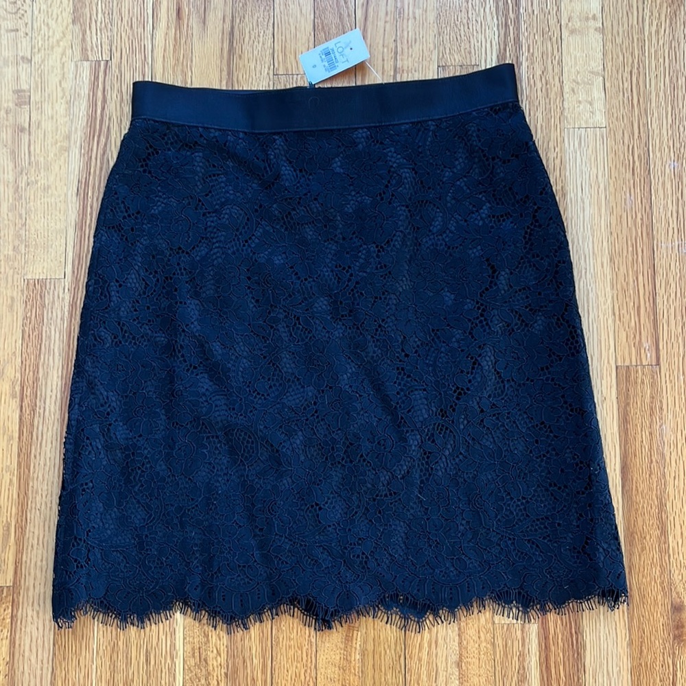 Black, lacy shift skirt from LOFT, new with tags!
